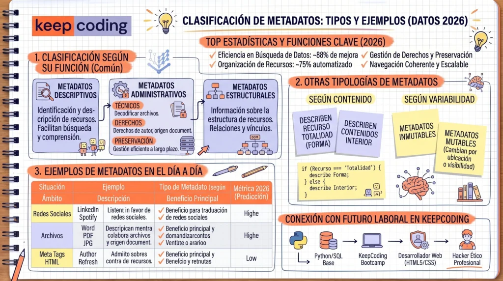 Tipos de metadatos 1 Tipos de metadatos