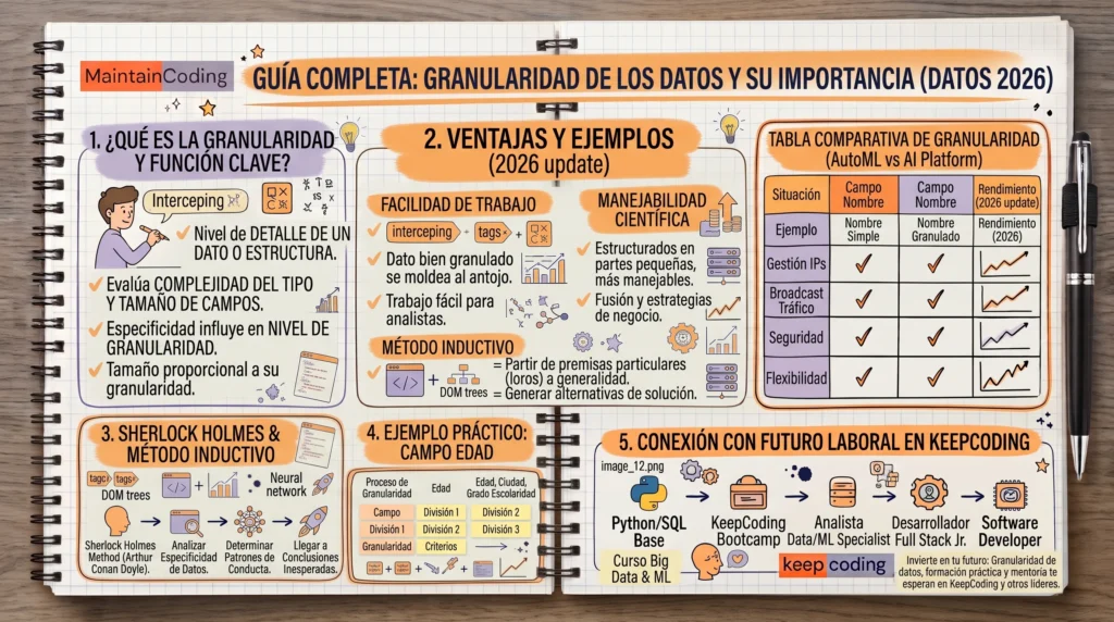 ¿Qué es la granularidad de los datos? 1 granularidad de los datos