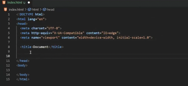 Esqueleto HTML para crear un hello world en JavaScript
