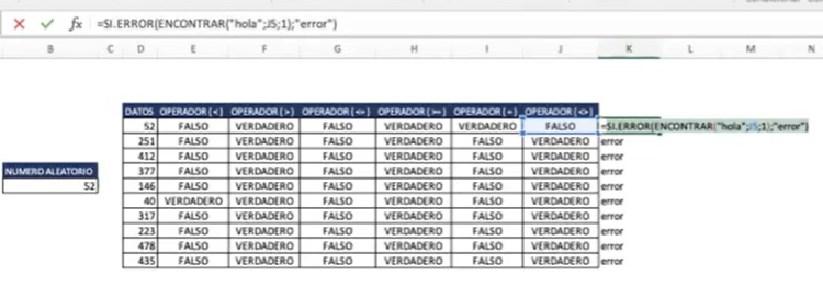 Función SI ERROR y ENCONTRAR en Excel