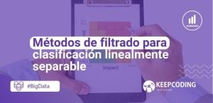 filtrado para clasificación linealmente separable