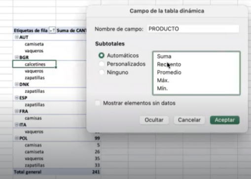 ¿Cómo generar una tabla dinámica en Excel?