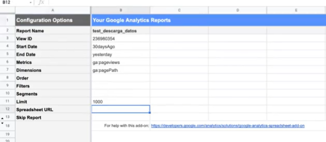 Test de descarga de plugin de Google Analytics