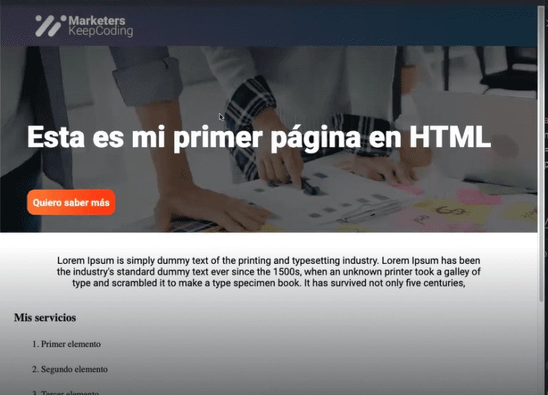 Html De Primera Primera página de HTML para marketers | KeepCoding