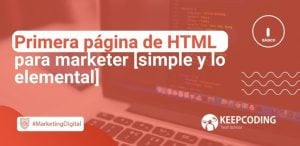 Primera página de HTML para marketer