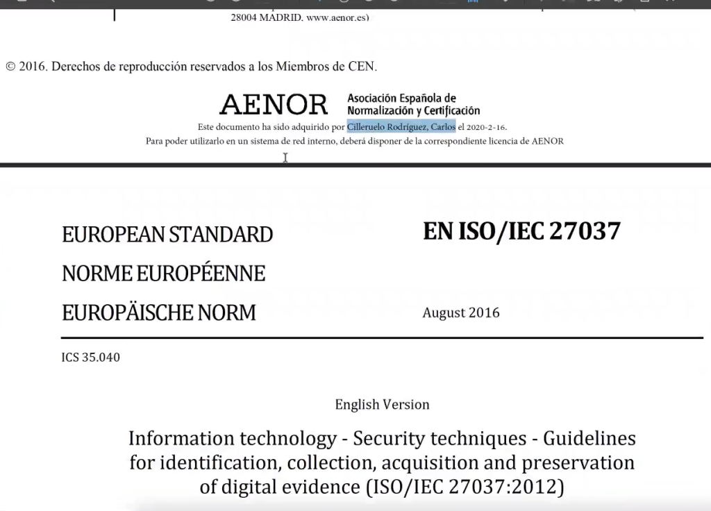Norma ISO 27037 en las digital forensics