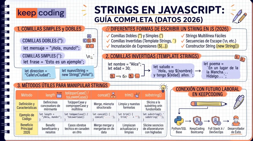 Diferentes formas de escribir un string en JS 1 escribir un string en JS
