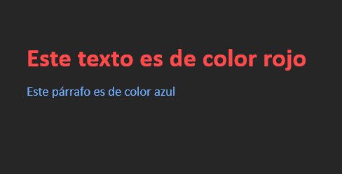 cómo cambiar el color de la letra en HTML