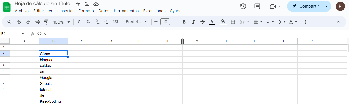 cómo bloquear celdas en Google Sheets