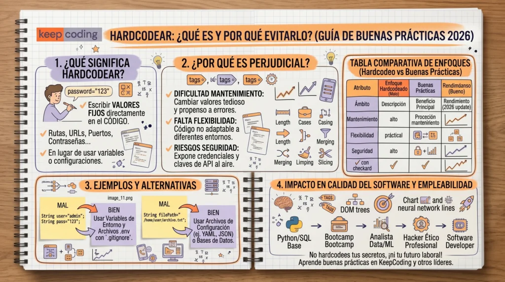 ¿Qué es hardcodear? Evita este mal hábito de programación 1 hardcodear