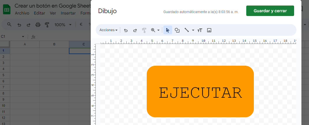 cómo crear un botón en google sheets