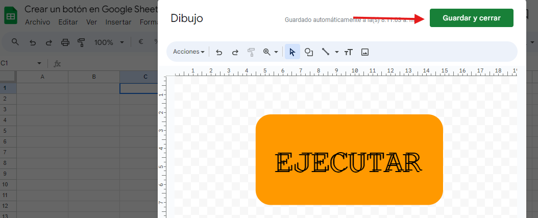 crea un botón en Google Sheets