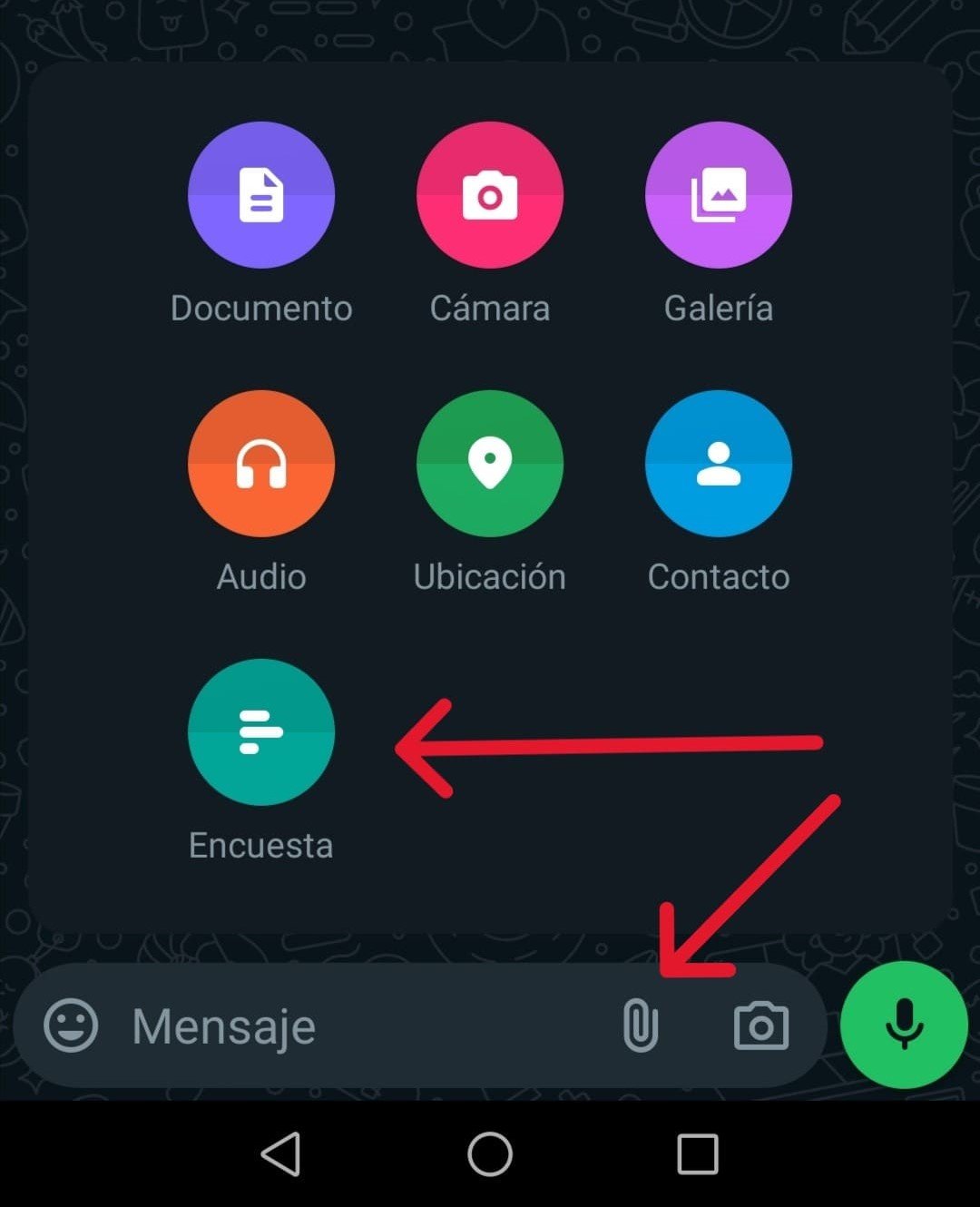 cómo hacer una encuesta en WhatsApp