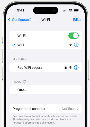 cómo compartir wifi en iPhone