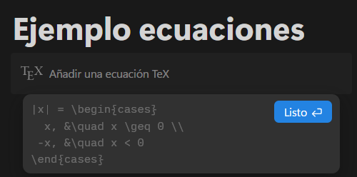 Añadir ecuaciones en Notion: resultado