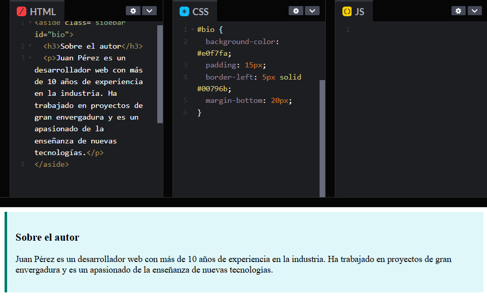 ¿Cómo hacer un aside en HTML y CSS?: aside personalizado