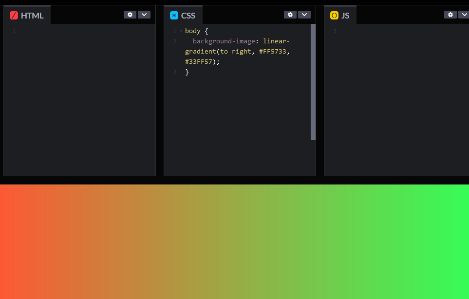 cómo poner un fondo de color en HTML: CSS forma 3 degradado 1