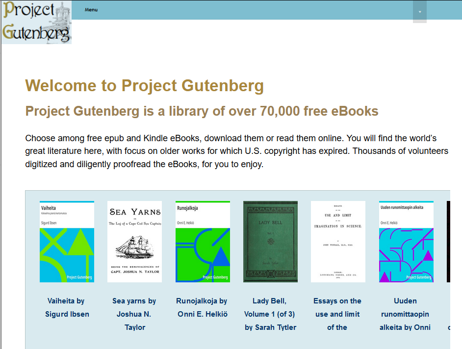 audiolibros gratis: project gutenberg