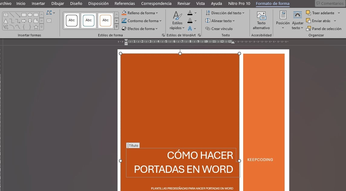 Cómo hacer portadas en Word paso a paso