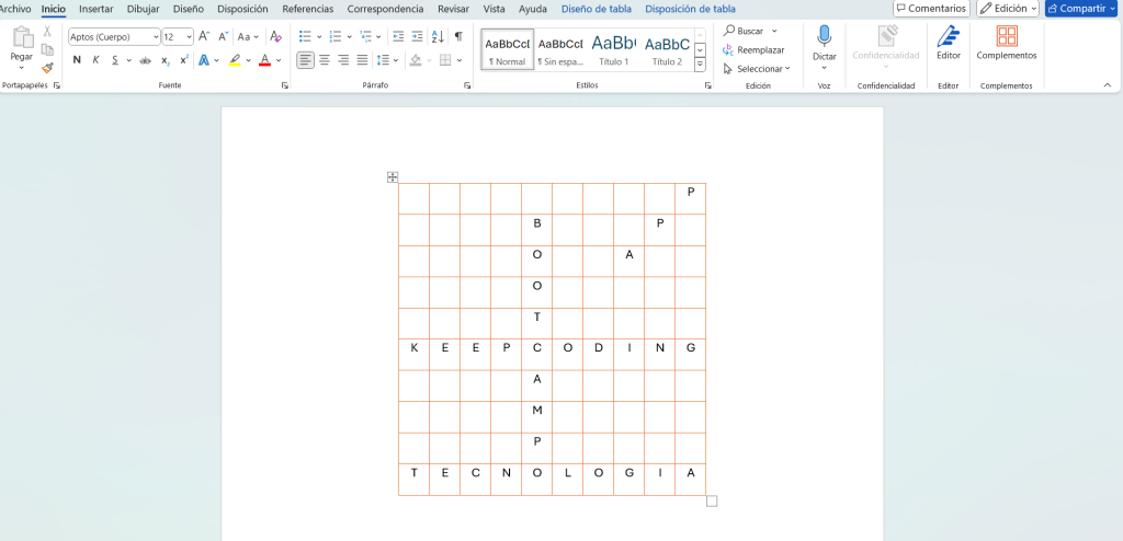 ¿Cómo hacer una sopa de letras en Word? Guía fácil y rápida