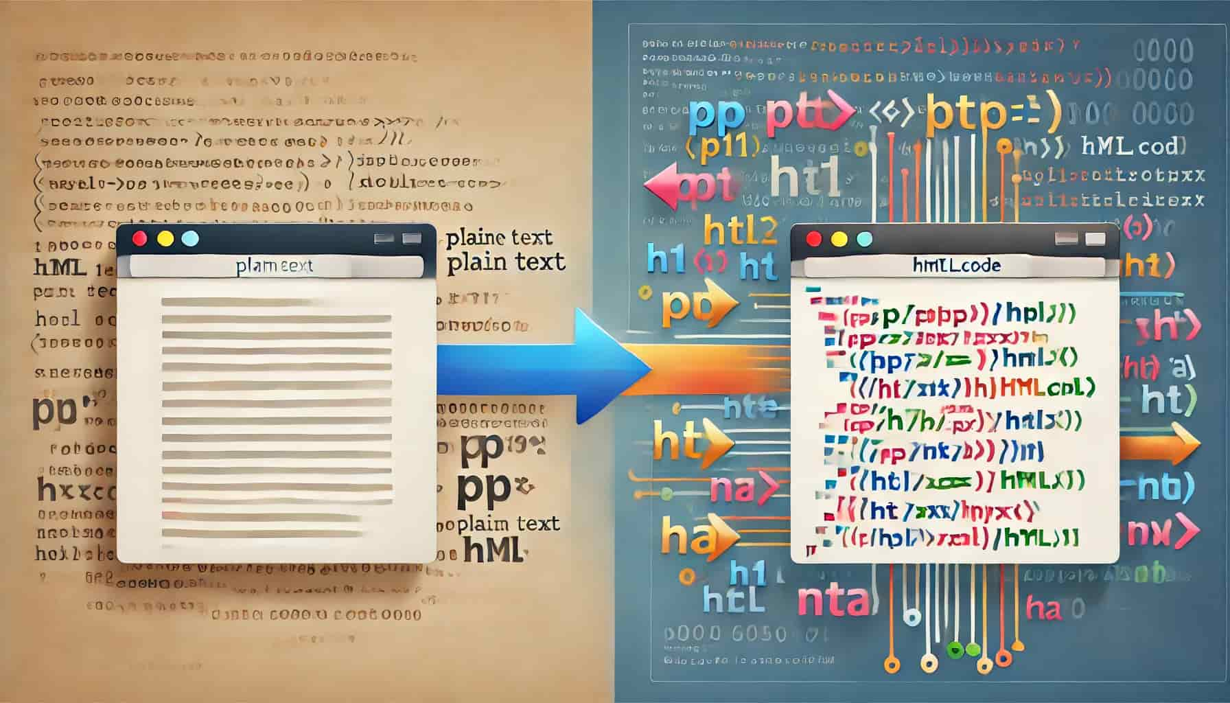 convertir texto en HTML