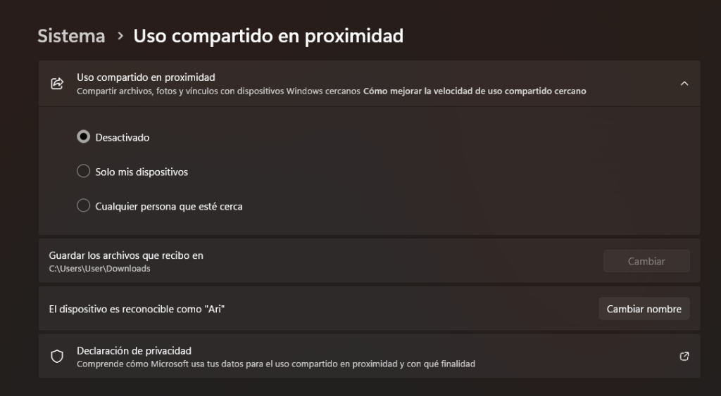 Métodos para compartir archivos por WiFi: uso compartido en proximidad