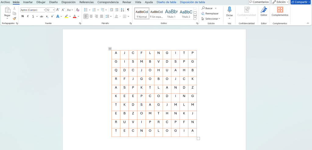 ¿Cómo hacer una sopa de letras en Word? Guía fácil y rápida