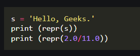 repr() en Python