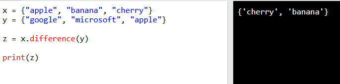 set.difference() en Python