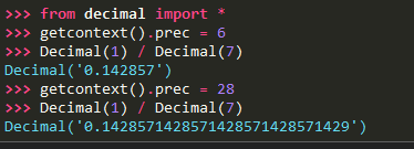 import decimal en Python