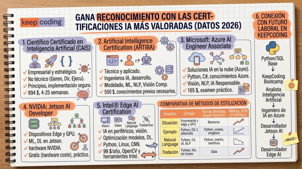 ¿Cuáles son las certificaciones IA más valoradas en el mercado laboral? 1 certificaciones IA
