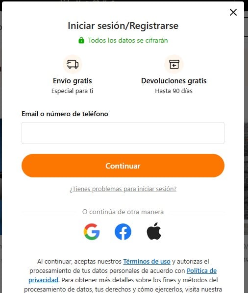 Temu registrarse