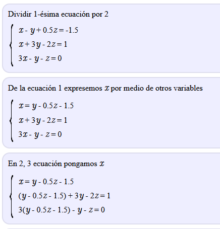 resolver sistemas de ecuaciones ej 4.2