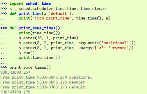 ¿Cómo usar import sched en Python?