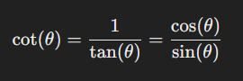 funciones trigonométricas cotangente