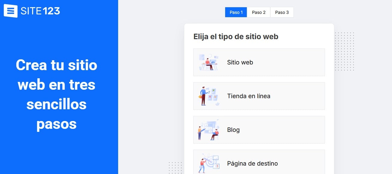 mejores IA para crear webs SITE123