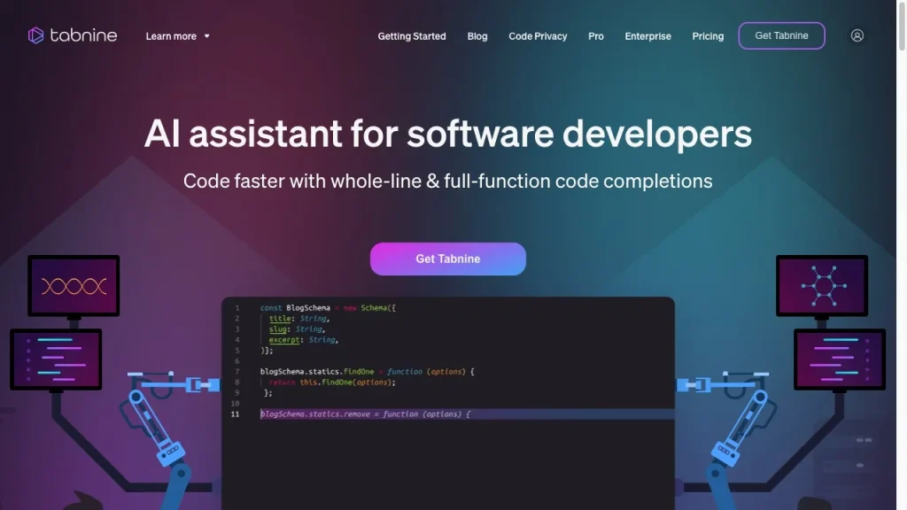 ¿Cuáles son las mejores opciones de IA para programar en JavaScript? 2 IA para programar en JavaScript - Tabnine