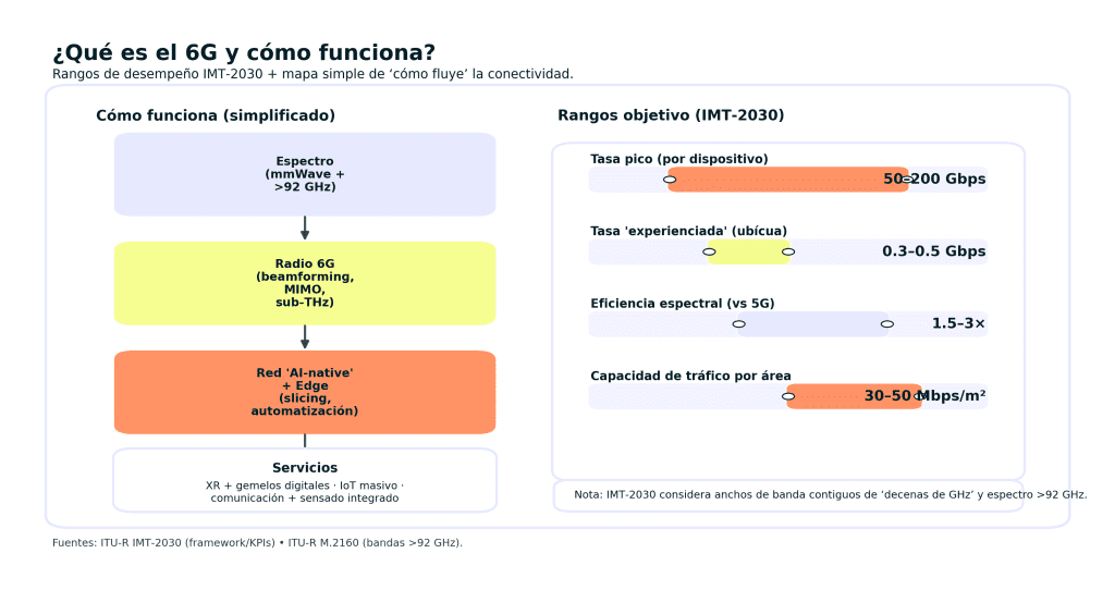 ¿Qué es el 6G y cómo funciona? Cinco tecnologías que revolucionarán la conectividad 1 ¿Qué es el 6G y cómo funciona?